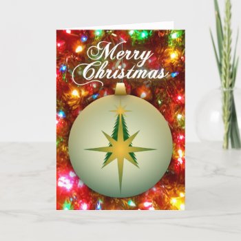 Christmas Tree Bethlehem Star YellowGreen Ornament Card