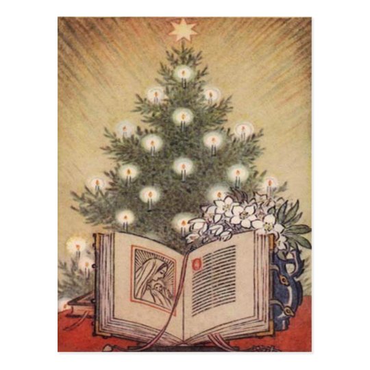 Christmas Tree & Bible Postcard
