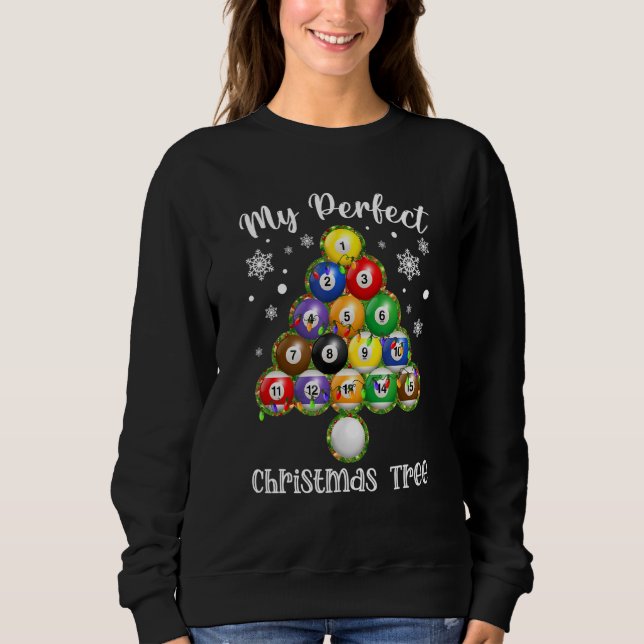 Christmas Tree Billiards Ugly Xmas Sweater (Front)