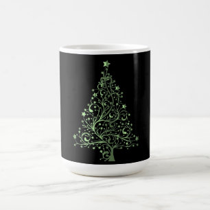 Christmas Tree Black Metallic Green Elegant Coffee Mug