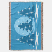 Christmas Tree Blanket Blue Holiday Throw Blankets | Zazzle