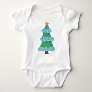 Christmas Tree Blue Garland Orange Star Tee
