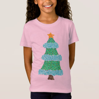 Christmas Tree Blue Garland Orange Star Tee