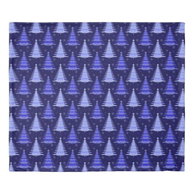Christmas Tree Blue Pattern Design Duvet Cover (Front)