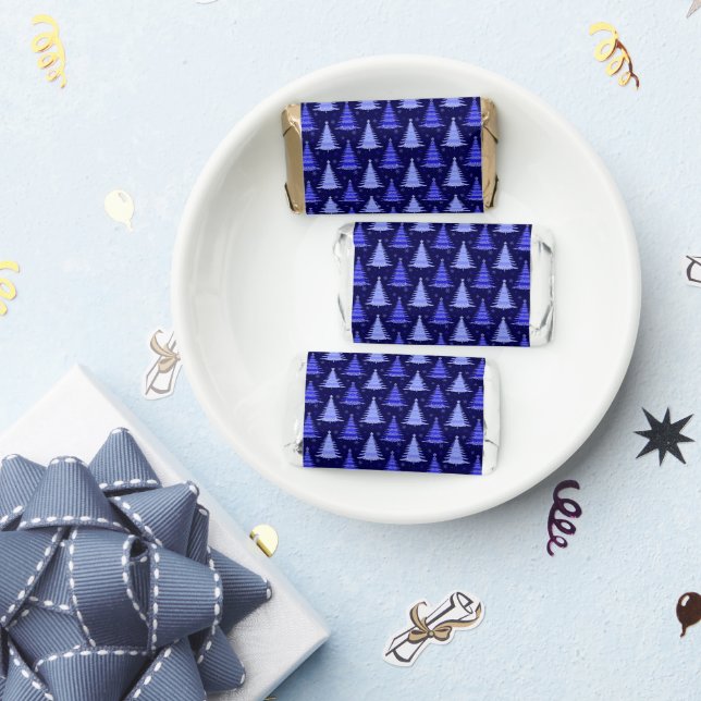 Christmas Tree Blue Pattern Design Hershey's Miniatures (Party)
