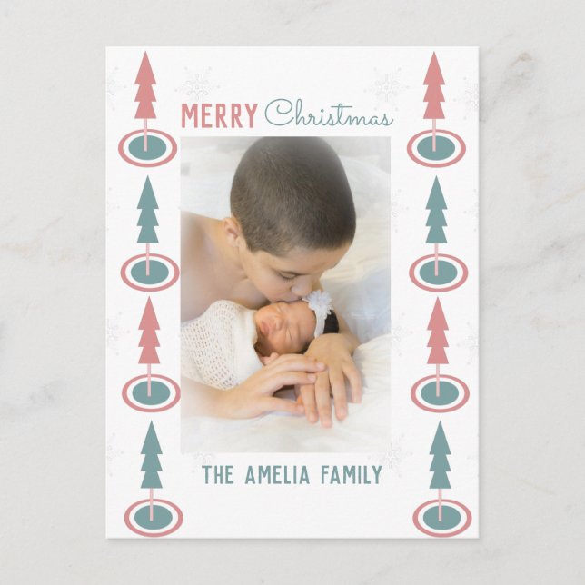  Christmas Tree Border Photo Holiday  Postcard (Front)