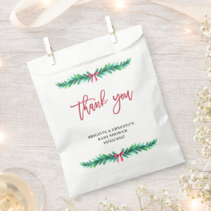 Christmas Tree Branch Baby Shower Favor Bag