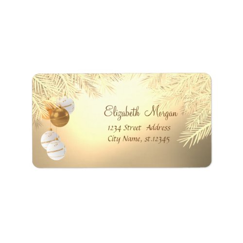 Christmas Tree Branches Christmas Balls Label