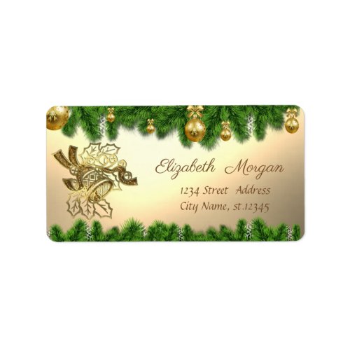 Christmas Tree Branches Christmas Bell Label