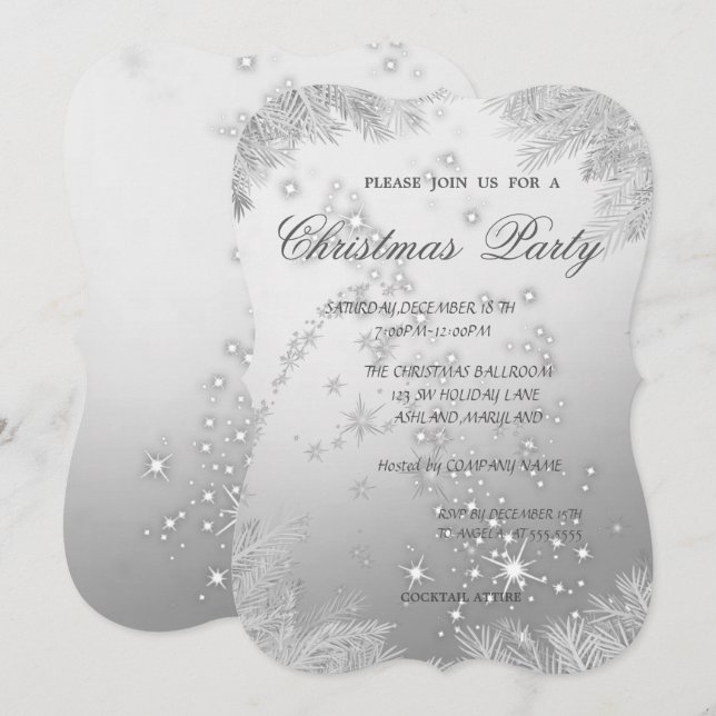 Christmas Tree Branches,Corporate Christmas Party Invitation (Front/Back)