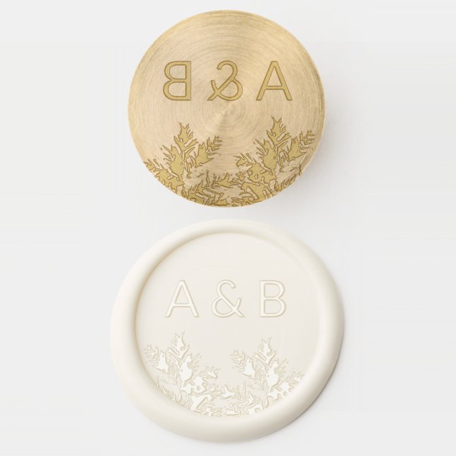 Christmas Tree Branches Monogram Wax Seal Stamp (Stamped)