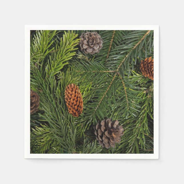 Christmas Tree Branches Paper Napkins (Front)