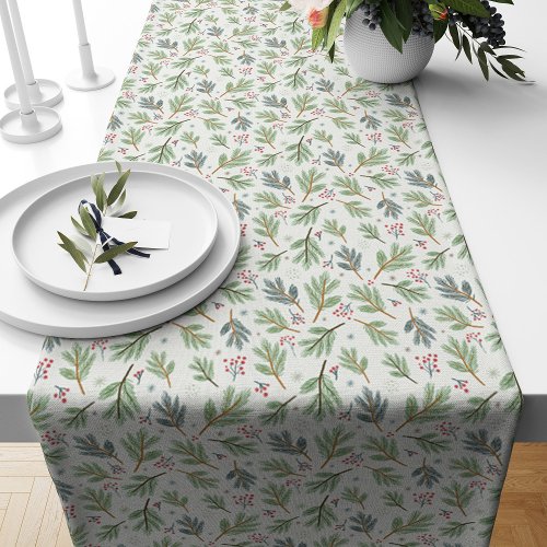 Christmas Tree Branches Short Table Runner