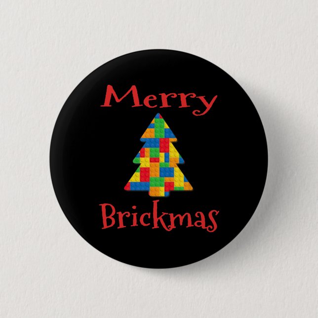 Christmas Tree Brick Master Builder Brick Set Bloc Button (Front)