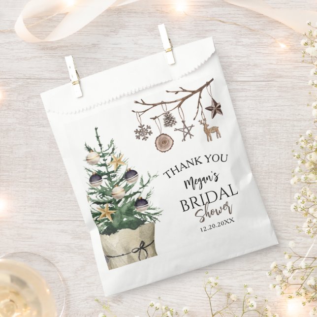 Christmas Tree | Bridal Shower Thank You Favor  Bag (Clipped)