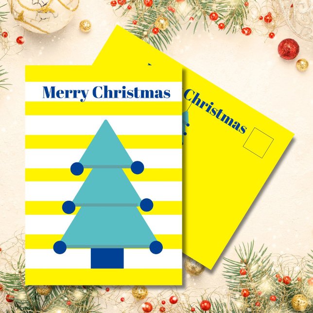Christmas Tree Bright Colorful Greeting Postcard (Creator Uploaded)