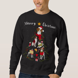 Christmas Tree BRITTANY SPANIEL Lover Xmas Dog Own Sweatshirt