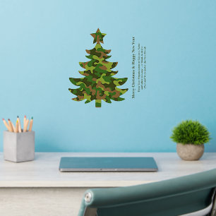 Christmas Tree Brown Green Camouflage 12" Wall Decal