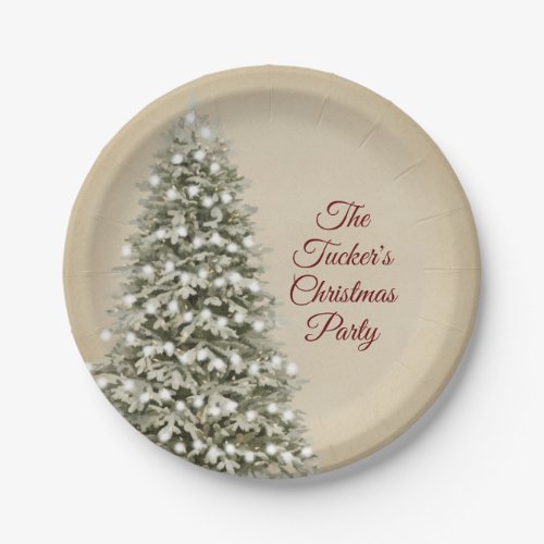 Christmas Tree Brown Kraft Company Holiday Party Paper Plates