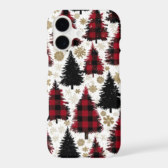Christmas Tree Buffalo Plaid Iphone Case (Back)
