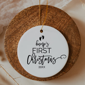 Christmas Tree Bump's First Christmas Holiday Ceramic Ornament by ChristmasPaperCo at Zazzle