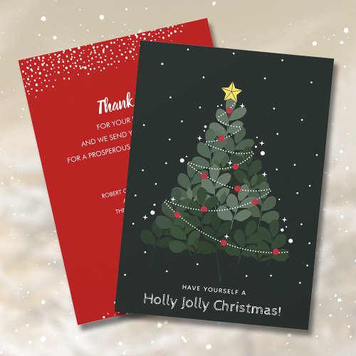 Christmas Tree Business Thank You Holiday Card