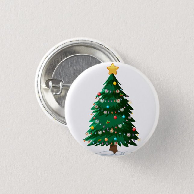 Christmas Tree  Button (Pretty Green Christmas Tree Button!)