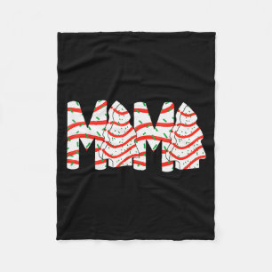 Christmas Tree Cake Mama Xmas Mom Family Matching Fleece Blanket
