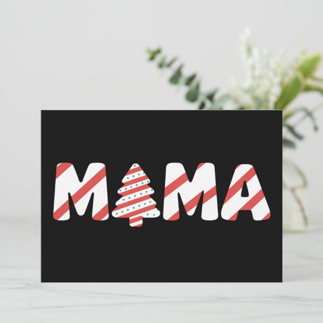 Christmas Tree Cake Matching Family Party Mama  Holiday Card (Standing Front)
