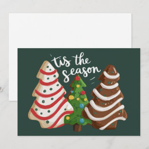 Christmas Tree Cake Tis The Season Xmas Holiday Card