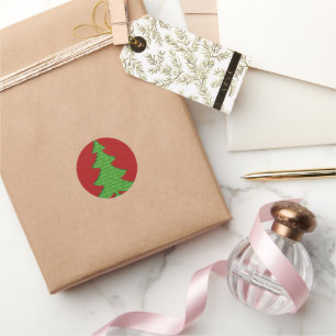 Christmas Tree - Calcomania Classic Round Sticker