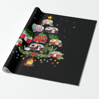 Christmas Tree Camper Vehicles Camping Wrapping Paper