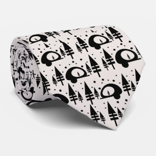 Christmas Tree Camping Repeat Pattern Neck Tie