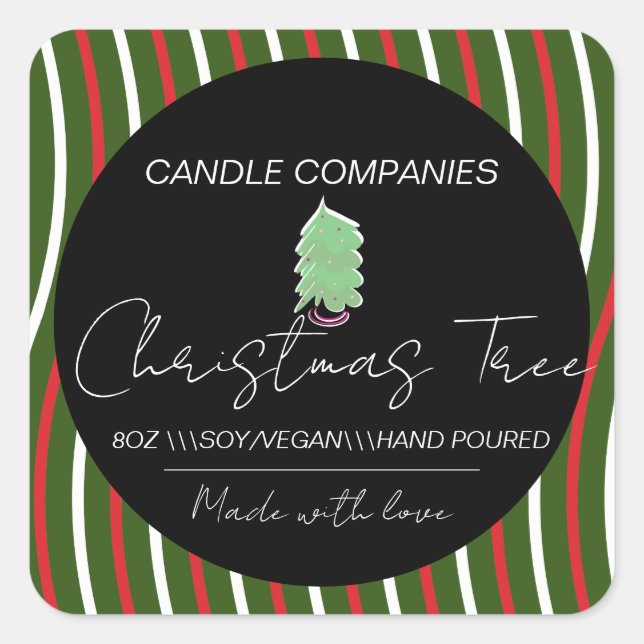 Christmas Tree Candle Maker Business  Square Sticker (Front)