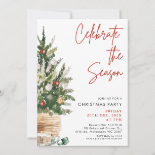 Christmas Tree Candles Christmas Party Invitation