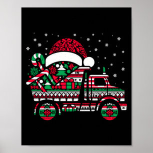 Christmas Tree Candy Dump Truck Christmas Boys Men Poster