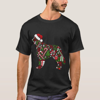 Christmas Tree Candy Golden Retriever Santa T-Shirt