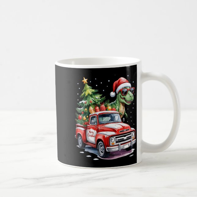 Christmas Tree Car Truck Dinosaur Trex Christmas B Coffee Mug (Right)