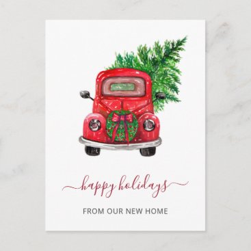 Christmas Tree Car Weve Moved Holiday Moving   Postcard