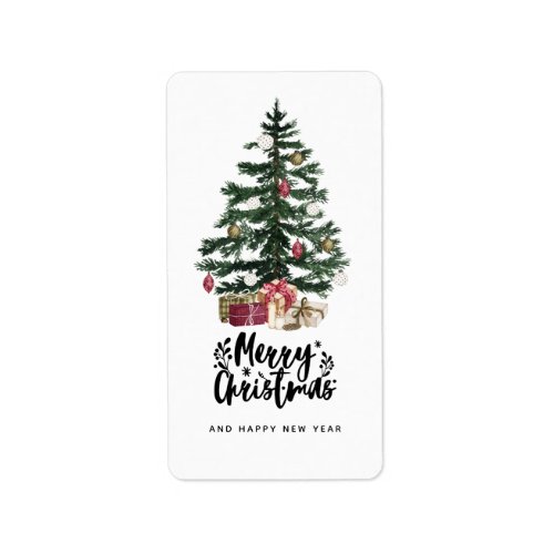  Christmas Tree Card Merry Christmas Holidays Label