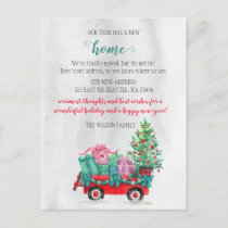 Christmas Tree Cart We've Moved Holiday Moving Postcard