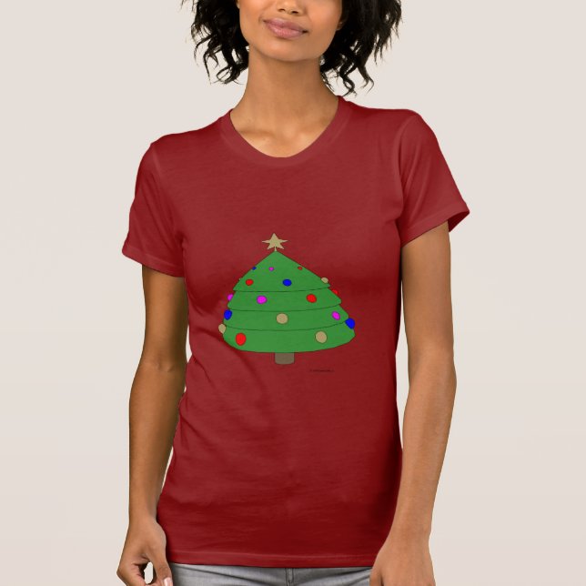 Christmas Tree Cartoon T-Shirt (Front)