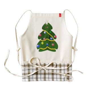 Christmas tree cartoon zazzle HEART apron