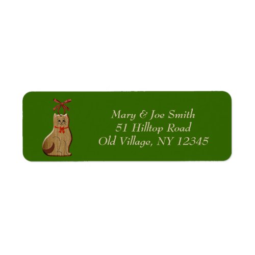 Christmas Tree Cat Ornament Return Address Label
