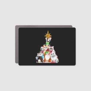 christmas tree cats car magnet