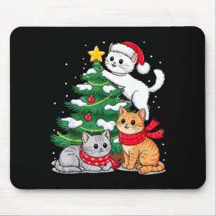 Christmas Tree Cats Xmas  Mouse Pad