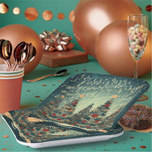Christmas Tree Celebration Paper Plates