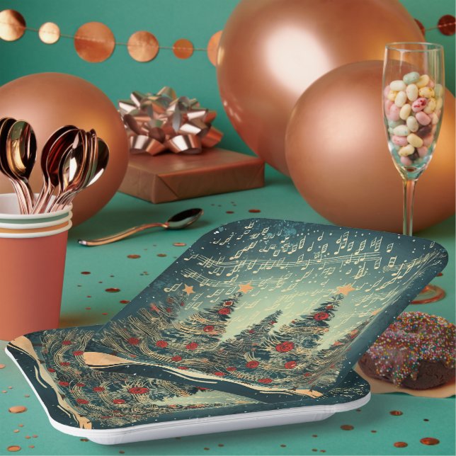 Christmas Tree Celebration Paper Plates (Multi)