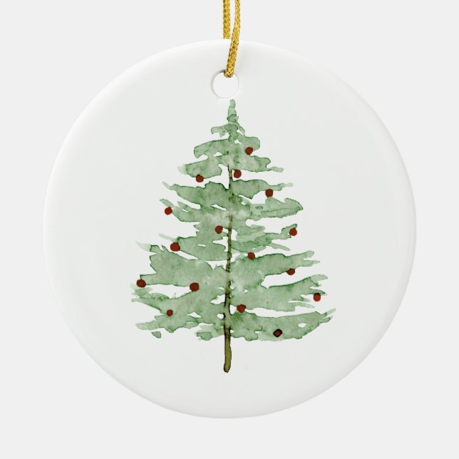 Christmas Tree Ceramic Christmas Ornament (Front)