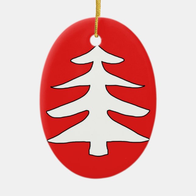 Christmas Tree Ceramic Ornament (Front)